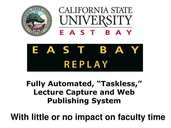 fully automated taskless lecture capture and web publishing system