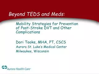Beyond TEDS and Meds: