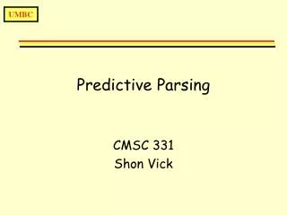 Predictive Parsing
