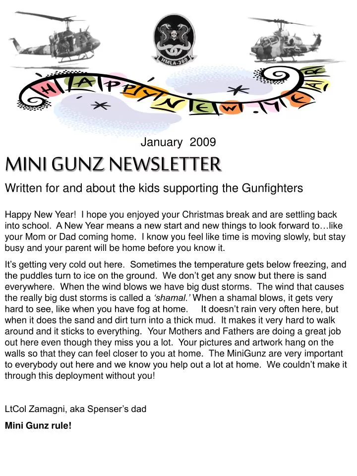 january 2009 mini gunz newsletter written for and about the kids supporting the gunfighters