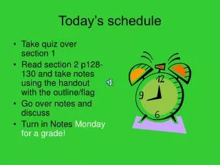 Today’s schedule