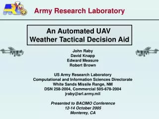 Army Research Laboratory