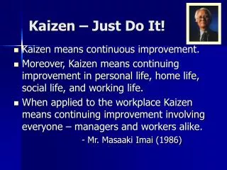 Kaizen – Just Do It!