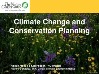 Climate Change and Conservation Planning