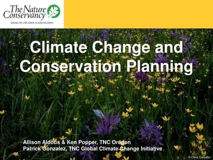 climate change and conservation planning