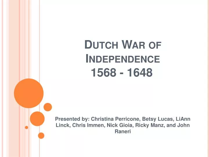 dutch war of independence 1568 1648