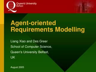 Agent-oriented Requirements Modelling