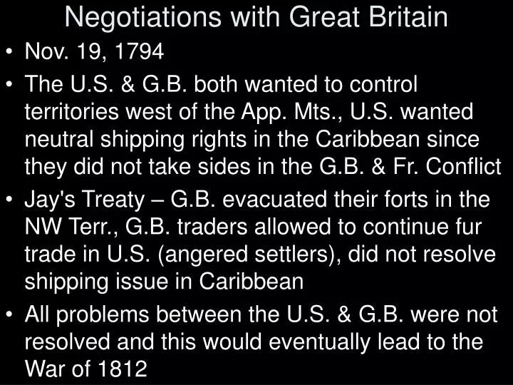 negotiations with great britain