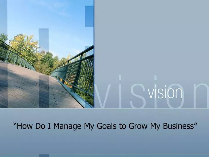 how do i manage my goals to grow my business