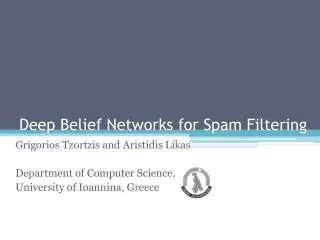 Deep Belief Networks for Spam Filtering