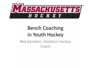 Bench Coaching in Youth Hockey