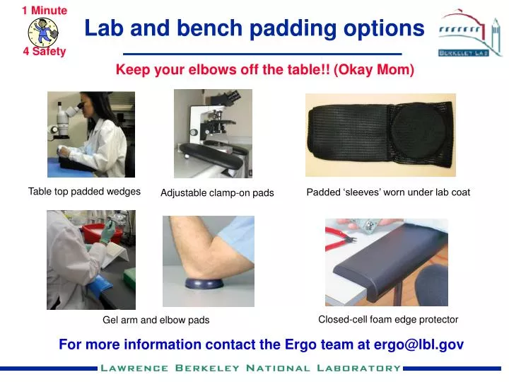 lab and bench padding options