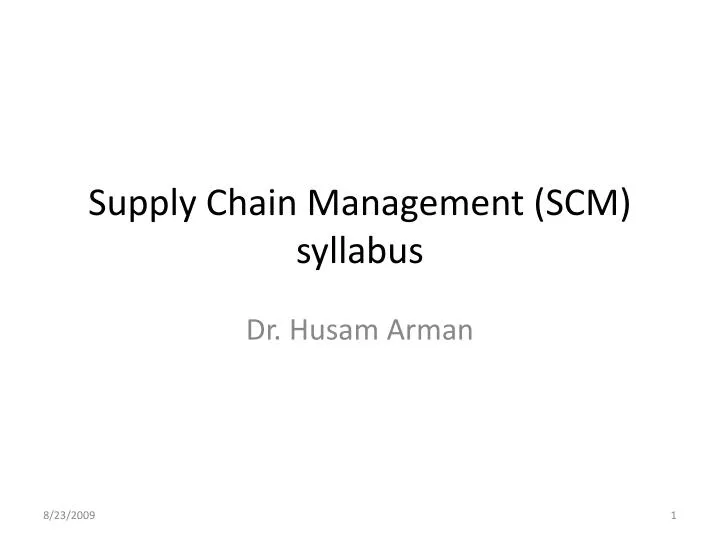 supply chain management scm syllabus