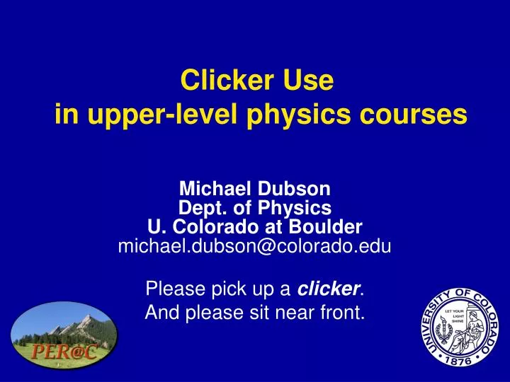 clicker use in upper level physics courses
