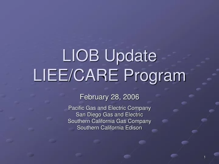liob update liee care program