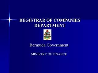REGISTRAR OF COMPANIES DEPARTMENT