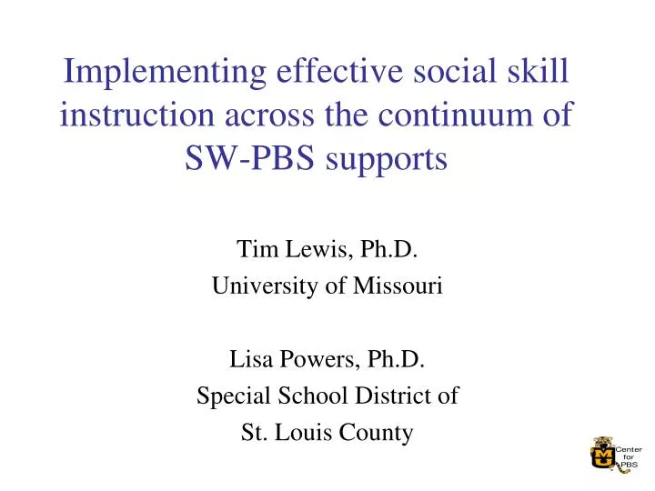 implementing effective social skill instruction across the continuum of sw pbs supports