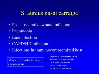 S. aureus nasal carraige