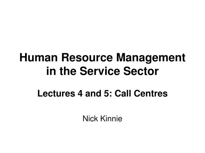 human resource management in the service sector