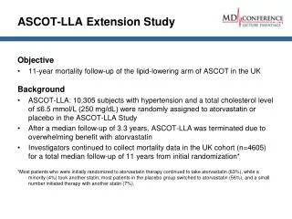 ASCOT-LLA Extension Study