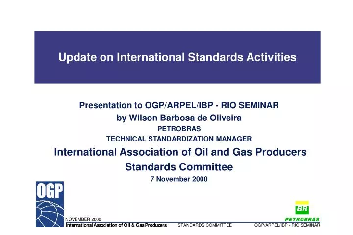 update on international standards activities