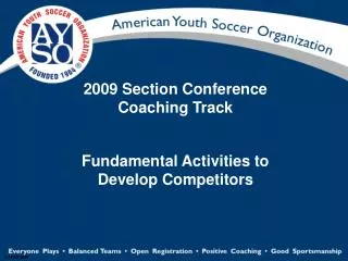 2009 Section Conference Coaching Track Fundamental Activities to Develop Competitors