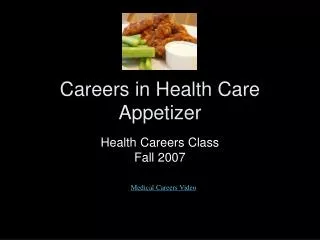 Careers in Health Care Appetizer