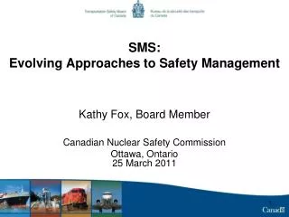 SMS: Evolving Approaches to Safety Management