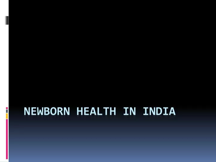 newborn health in india