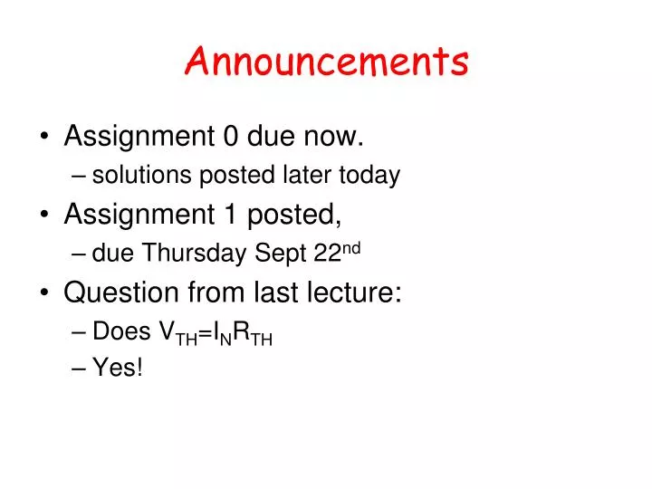 announcements