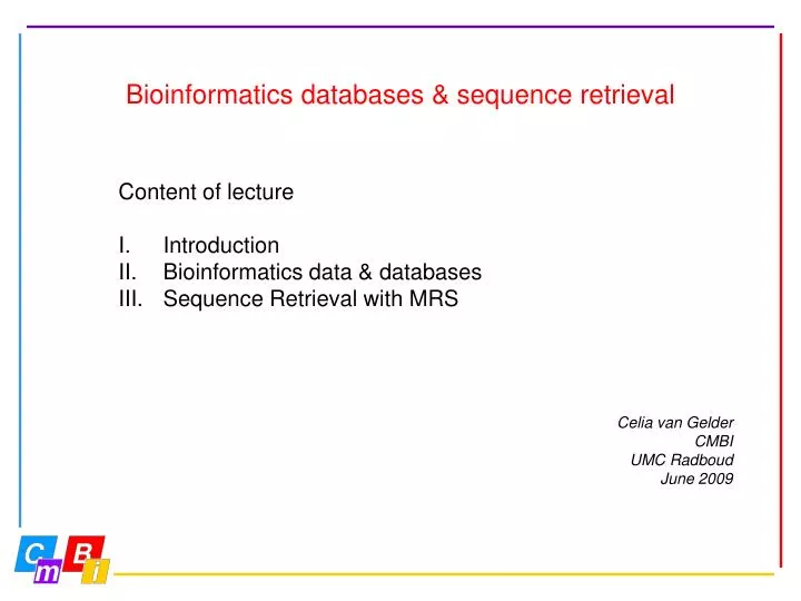 bioinformatics databases sequence retrieval