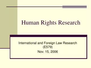 Human Rights Research