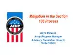Mitigation in the Section 106 Process - slide 1