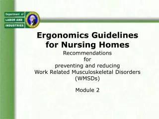 Ergonomics Guidelines for Nursing Homes