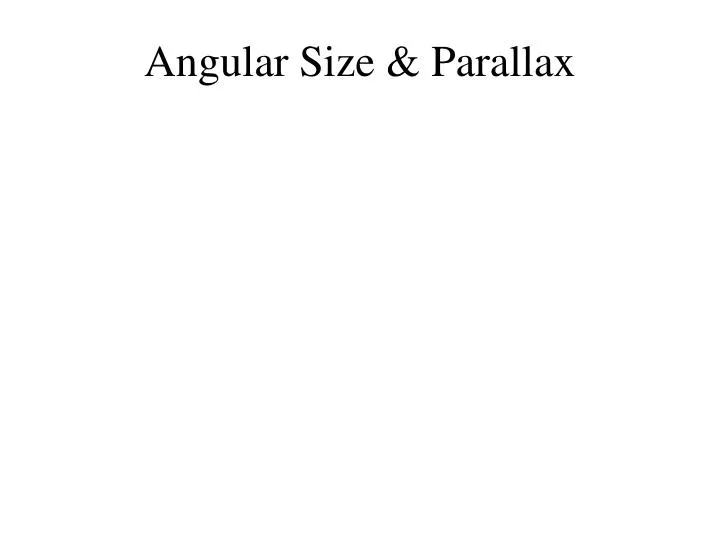 angular size parallax