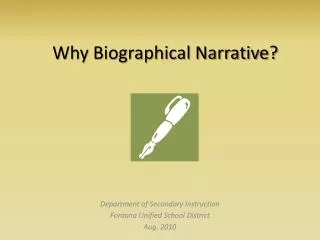 Why Biographical Narrative?