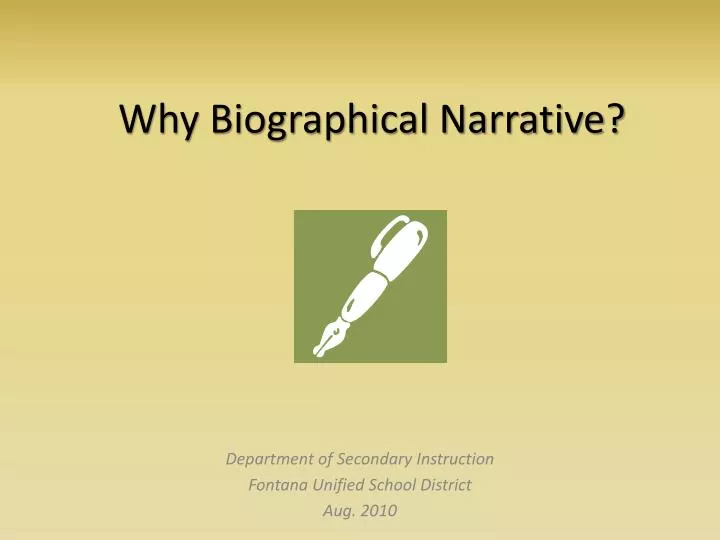 why biographical narrative