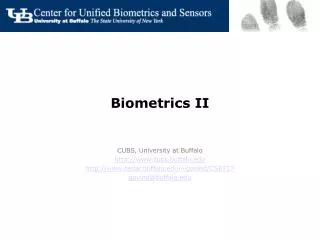 Biometrics II