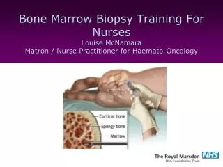 Bone Marrow Biopsy Training For Nurses Louise McNamara Matron / Nurse Practitioner for Haemato-Oncology