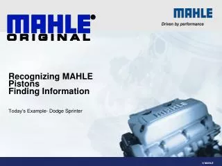Recognizing MAHLE Pistons Finding Information