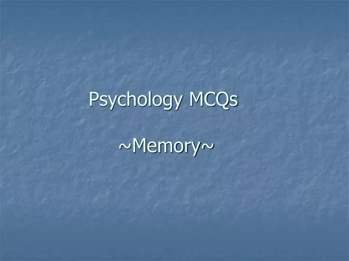 psychology mcqs memory