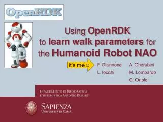 Using OpenRDK to learn walk parameters for the Humanoid Robot NAO
