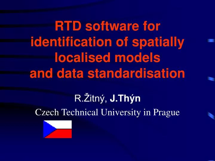 rtd software for identification of spatially localised models and data standardisation