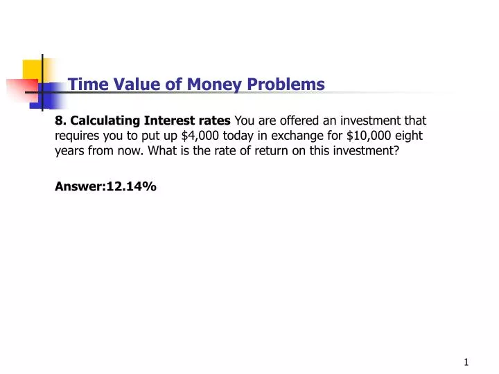 time value of money problems