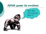 APES year in review - slide 1