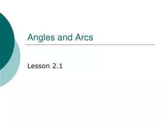 Angles and Arcs