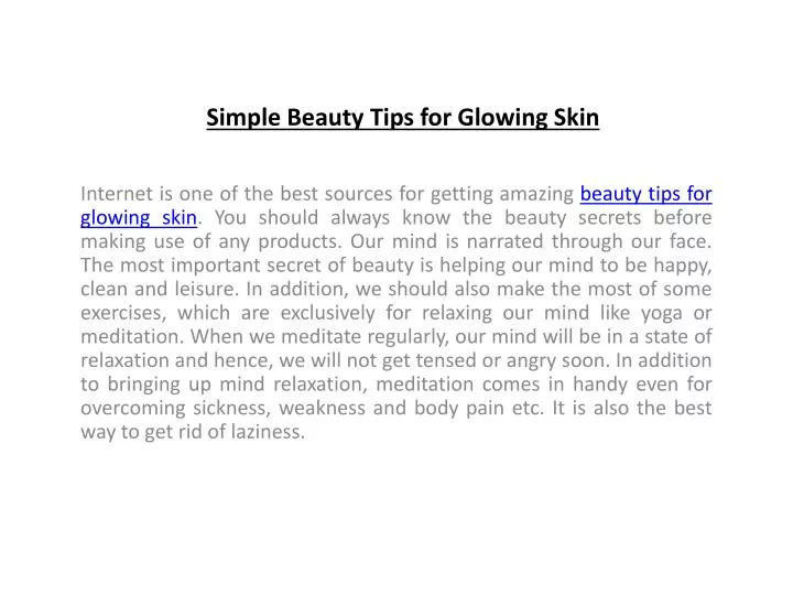 simple beauty tips for glowing skin