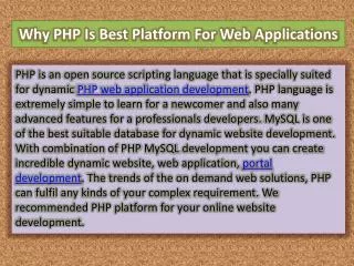 Why PHP Is Best Platform For Web Applications