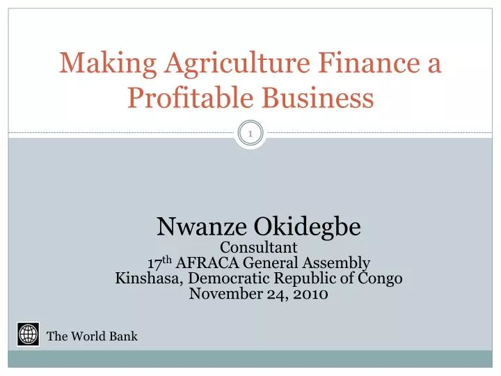 making agriculture finance a profitable business