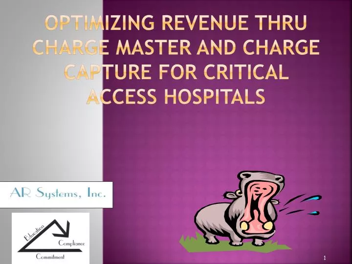 optimizing revenue thru charge master and charge capture for critical access hospitals
